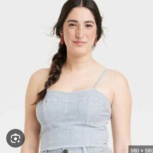 Universal Thread Railroad Stripes Stretchy Cropped Corset Tank Top Size XXL